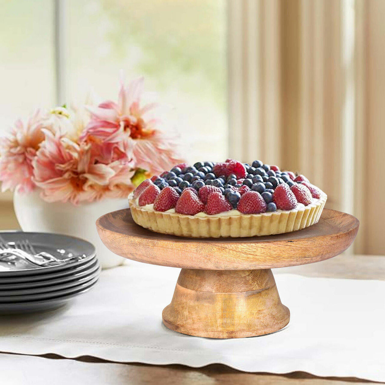 Brielle Mango Wood Cake Stand(12inch)